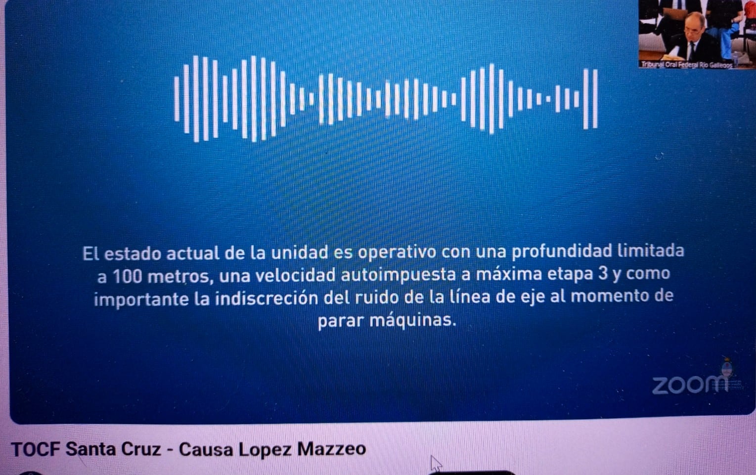 Textual del audio del comandante Fernández sobre el estado del ARA San Juan en abril de 2017 ante el Consejo de Submarinistas de la Armada reproducido durante el juicio.