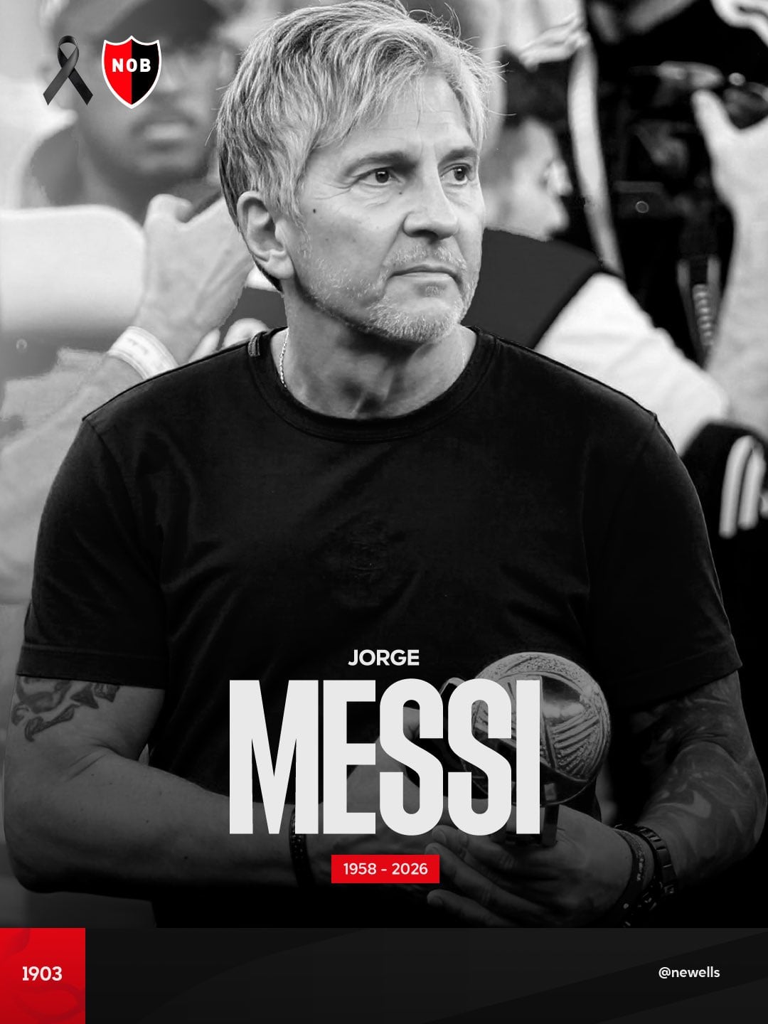 La imagen de Jorge Messi que compartió Newell's en su mensaje de despedida