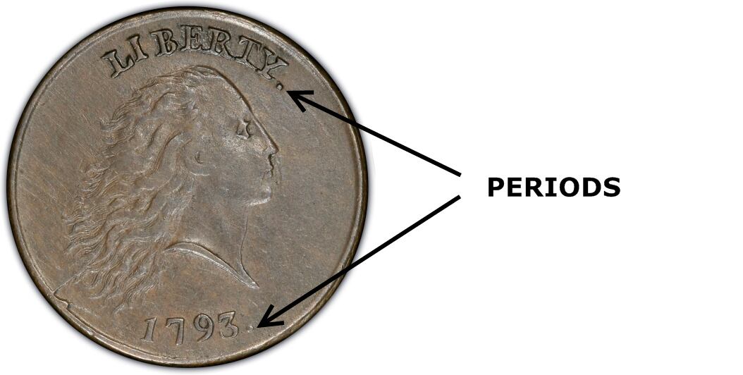 A diferencia de las otras emisiones, estas piezas llevan un punto a continuación de la palabra