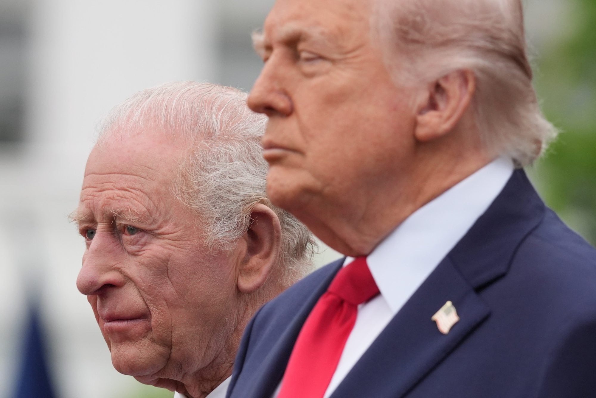 El rey Carlos III y el presidente Donald Trump, en la Casa Blanca.