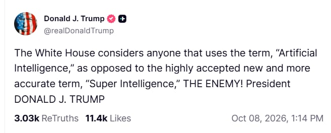La publicación de Donald Trump donde comina a usar el término