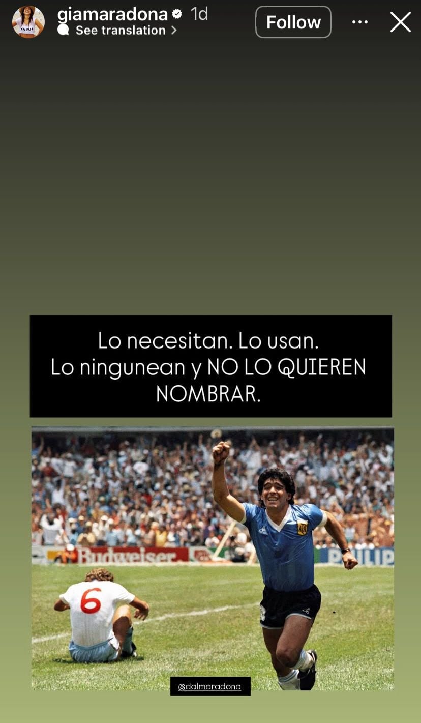 Diego Maradona cumpliría 65 años: videos, memes y reacciones este 30 de octubre 7 La historia que compartió en Instagram una de las hijas de Maradona