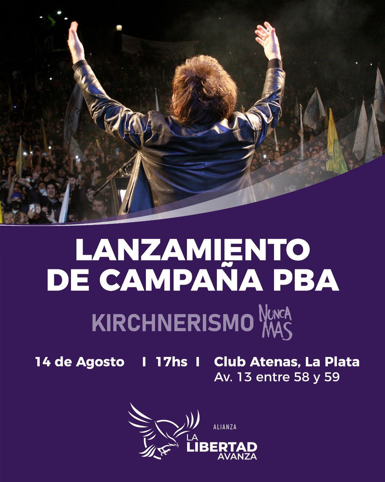 El acto de Javier Milei en La Plata está programado para las 17hs