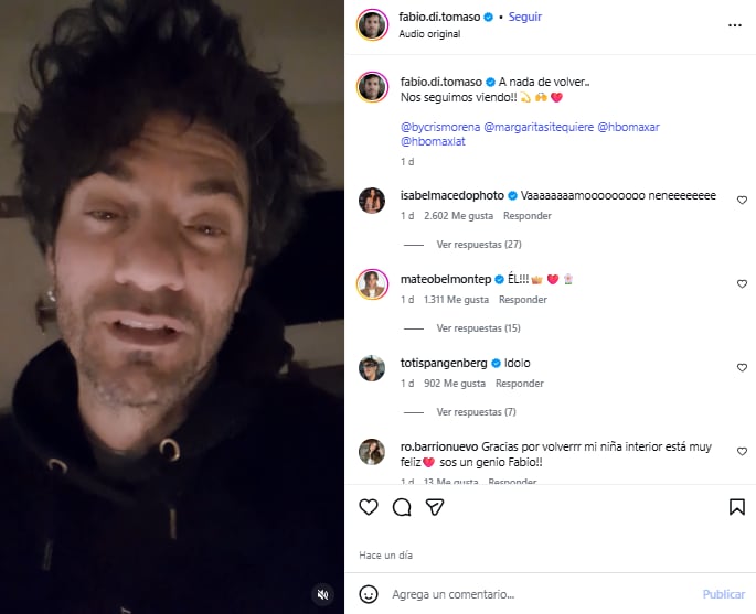 Las redes se revolucionaron con la aparición de Fabio Di Tomaso como el Conde Máximo (Foto: Instagram @fabio.di.tomaso)