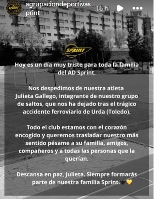 El comunicado de AD Sprint, el club de Julieta Gallego