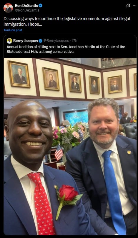 La reacción de Ron DeSantis en su cuenta de X