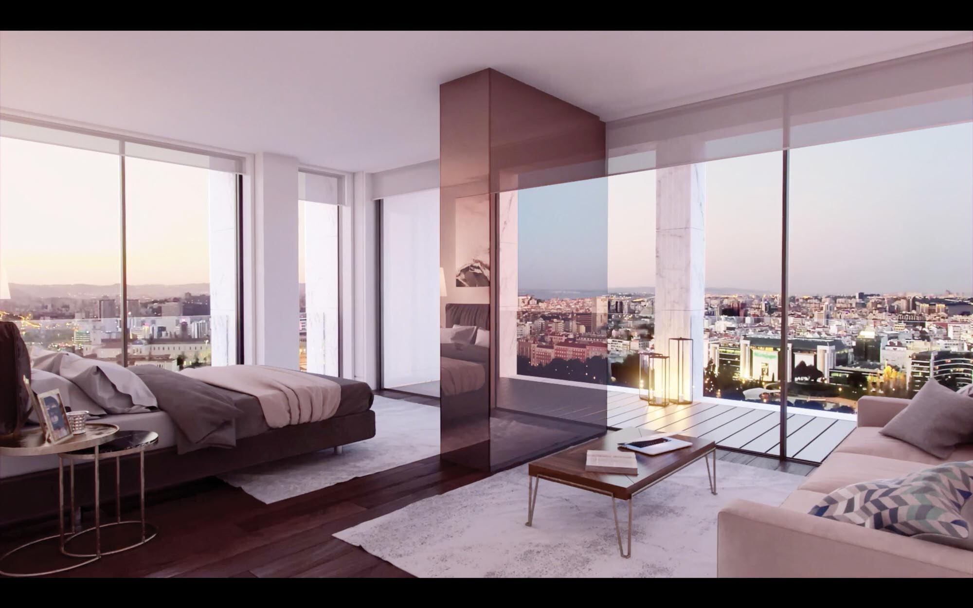 La habitación del penthouse de Ronaldo en Portugal