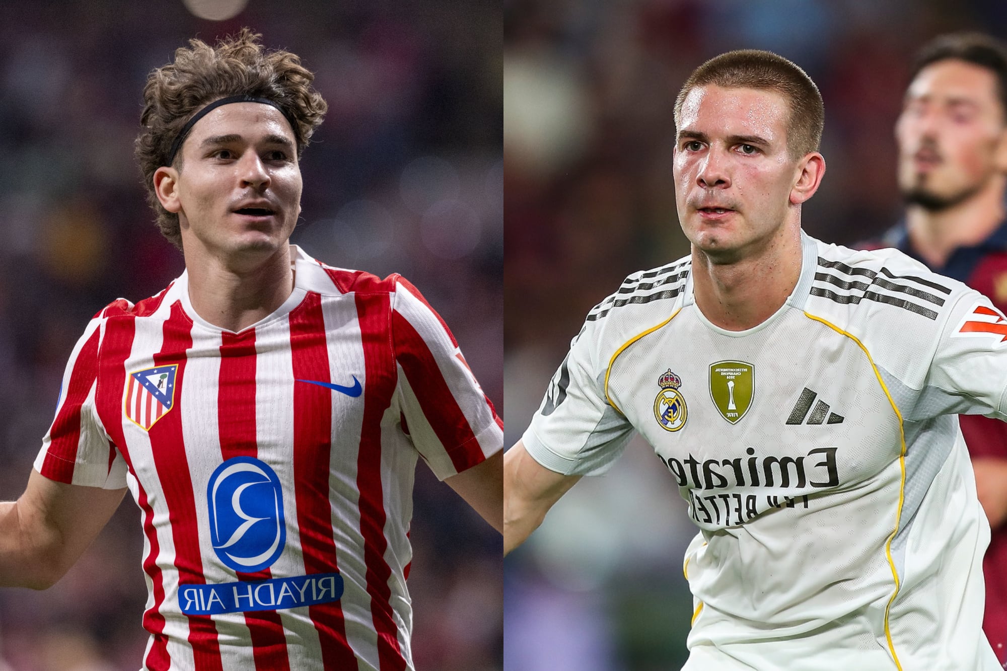 Julián Álvarez y Franco Mastantuono se verán las caras este domingo en el clásico de la capital española