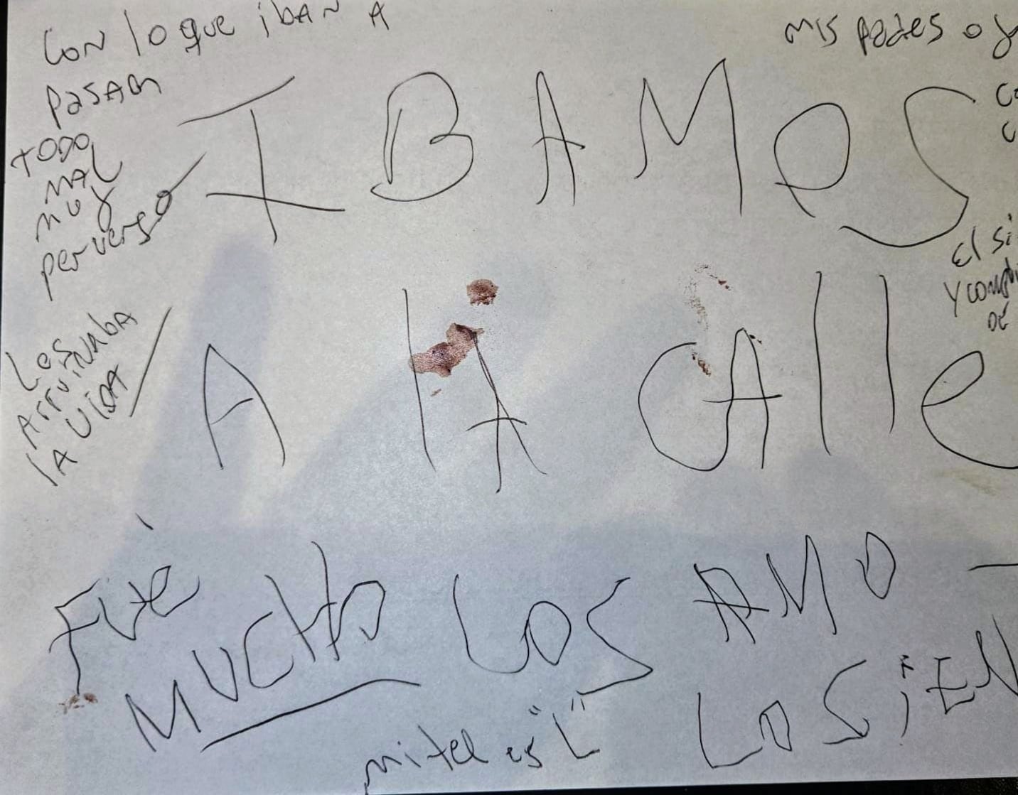 La carta hallada en la casa de la familia Seltzer Leguizamón