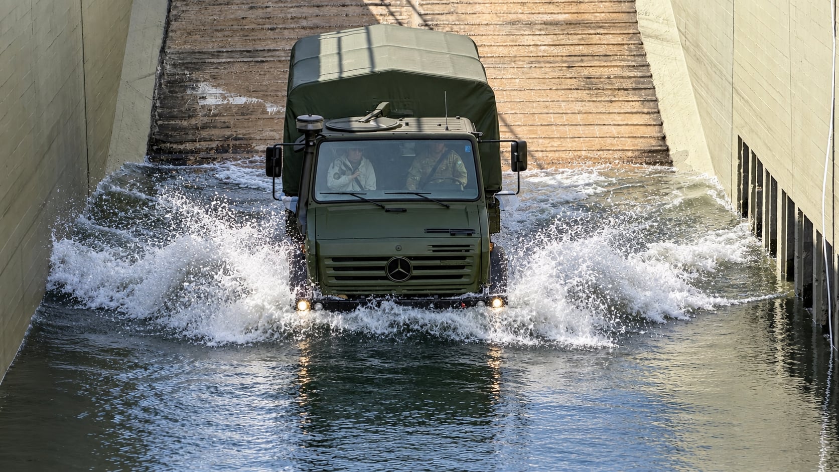 El Unimog U4000 del Ejército Argentino frente a la prueba de la fosa