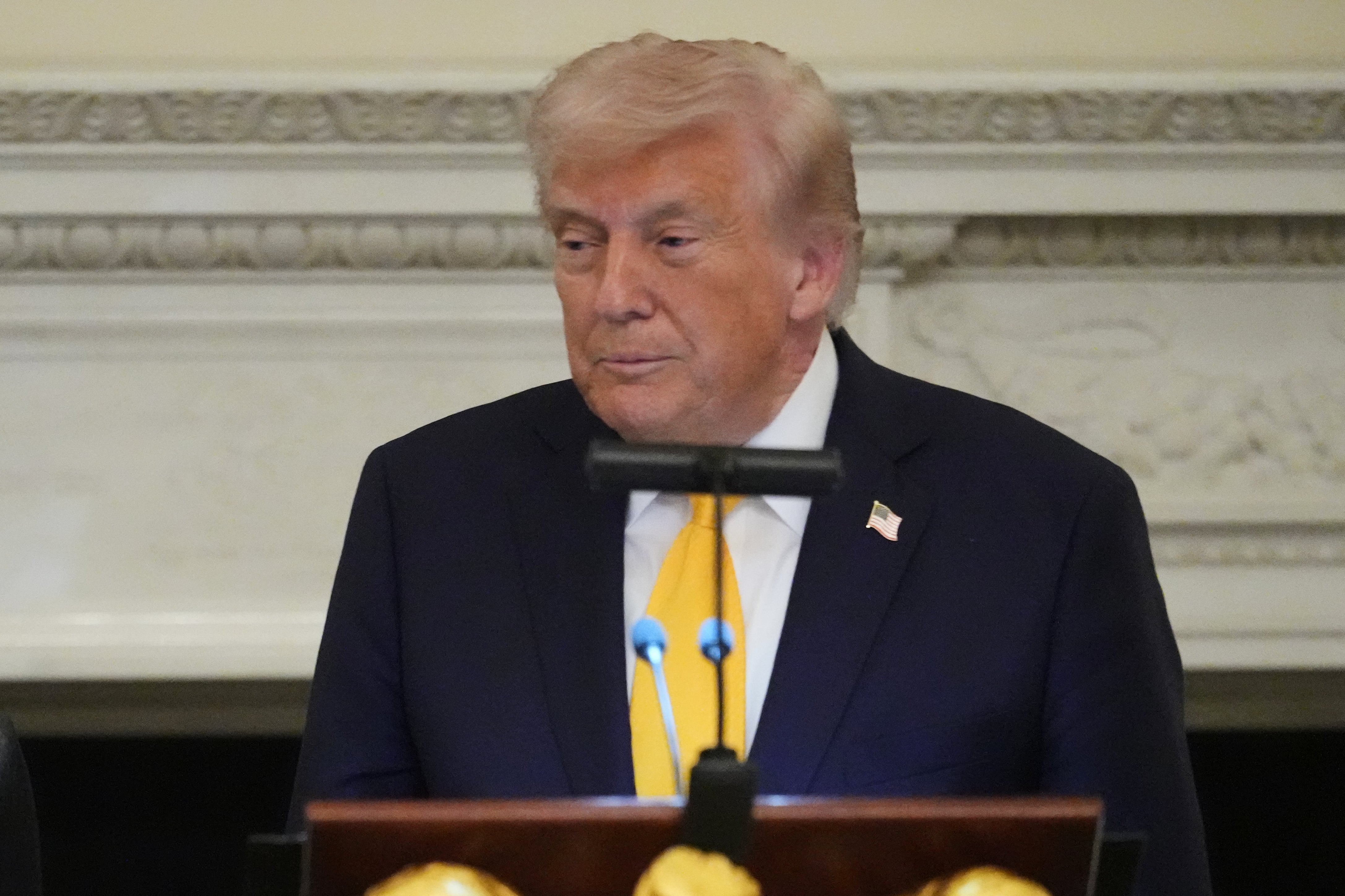 El presidente Donald Trump en la Casa Blanca en Washington el 19 de marzo del 2026. (AP foto/Julia Demaree Nikhinson)