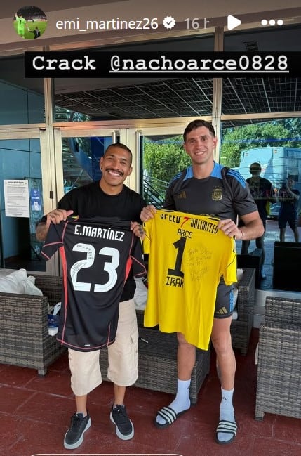 El reencuentro entre Dibu Martínez e Ignacio Arce, viejos conocidos de la selección argentina