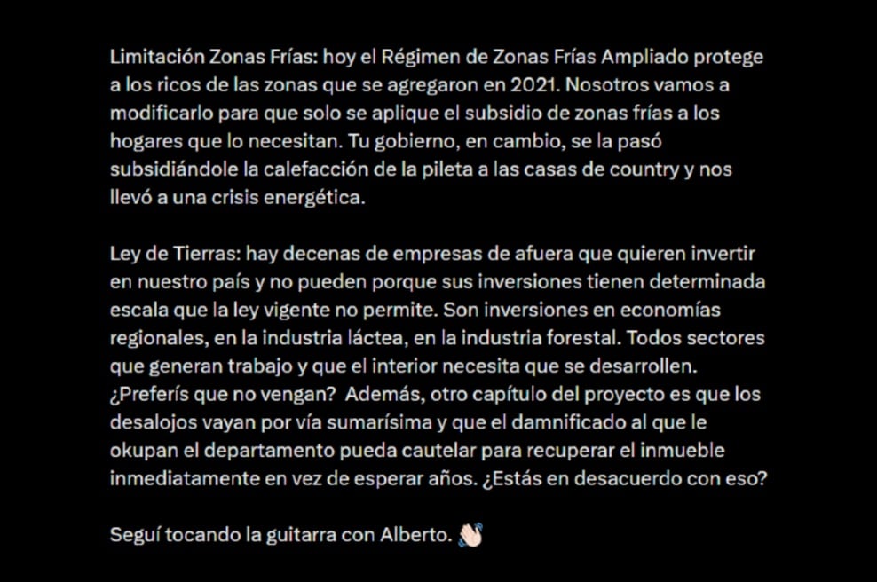 El segundo fragmento de la respuesta de Pilar Ramírez a Leandro Santoro en X