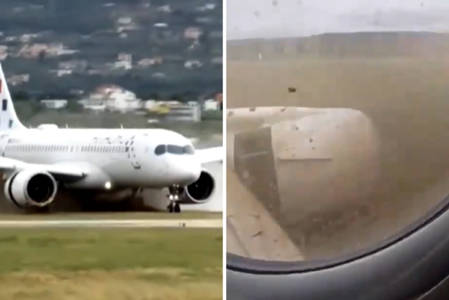 El momento en el que un avión se sale de pista en pleno despegue en Croacia y desata el pánico a bordo