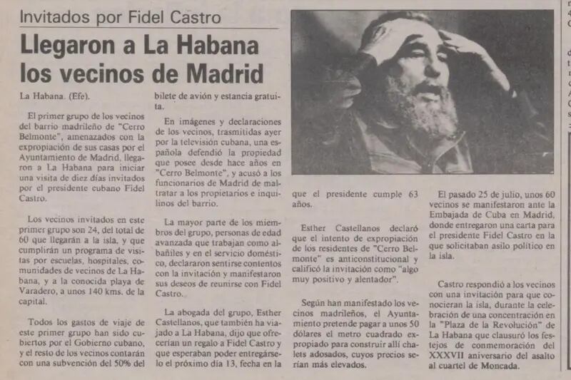 La prensa española hizo seguimiento cercano a toda la historia de Cerro Belmonte. La nota que aparece acá, corresponde al Diario Palentino
