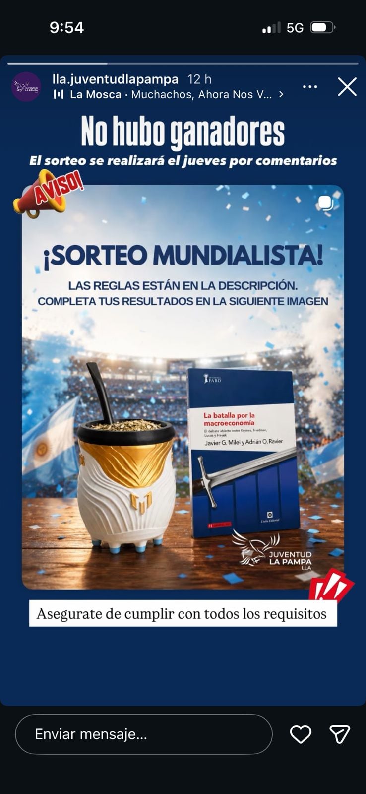 El libro de Milei-Ravier fue sorteado en Instagram, pero no hubo ganadores.