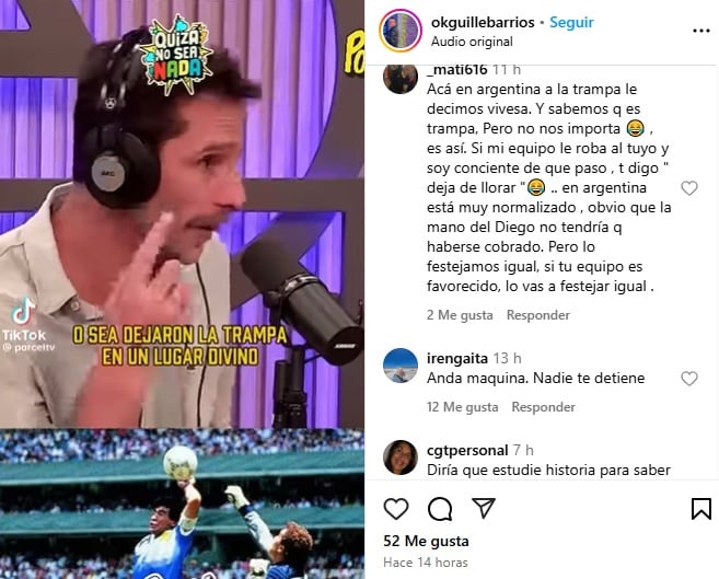 Gonzalo Valenzuela criticó a la Argentina y los usuarios no se lo dejaron pasar en las redes