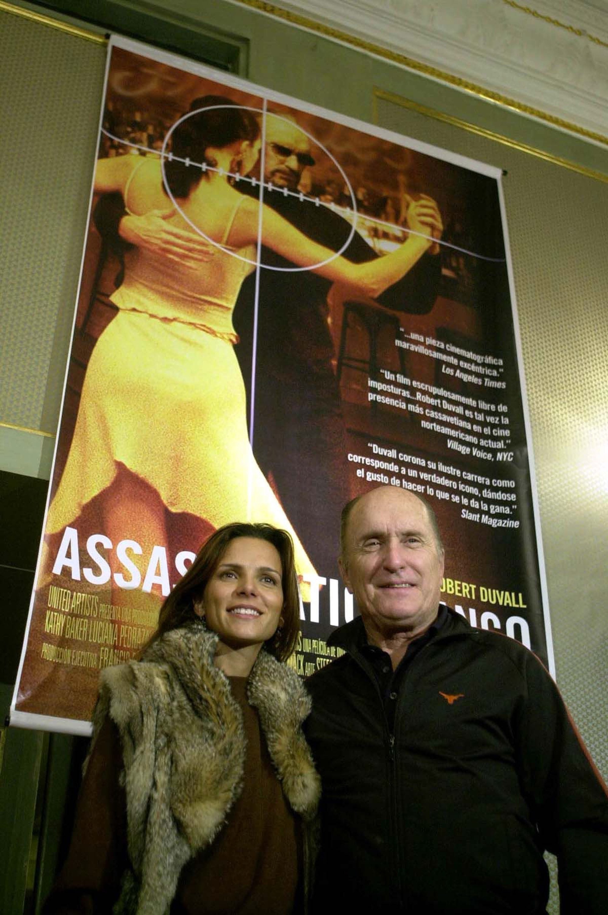 Duvall junto a su mujer cuando vinieron al país a presentar su film Assassination Tango en 2003