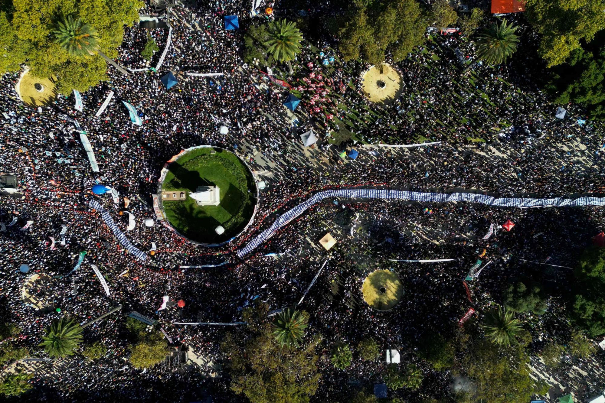Vista de drone de Plaza de Mayo