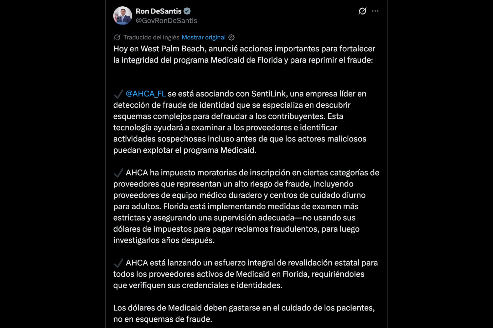 Florida impondrá restricciones temporales a sectores considerados de alto riesgo de fraude