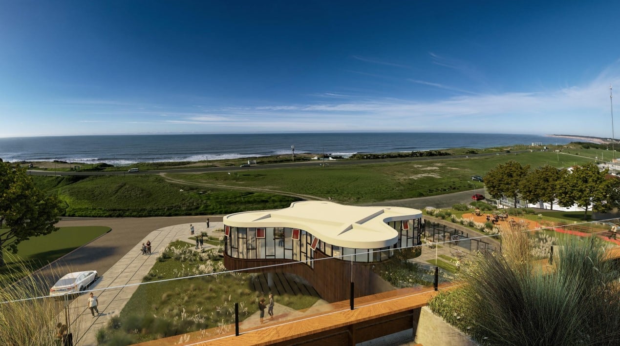 Así se vería el Parador Ariston y el mar desde el hotel que se proyecta construir en ese área