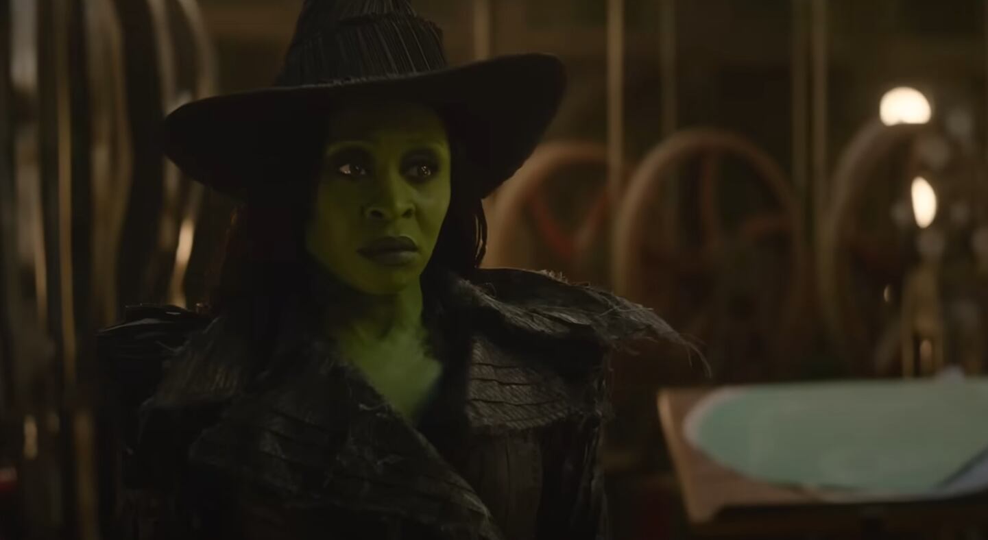 Elphaba en Wicked sería la Burja Mala del Oeste en el Mago de Oz (Foto: Captura Tráiler oficial)