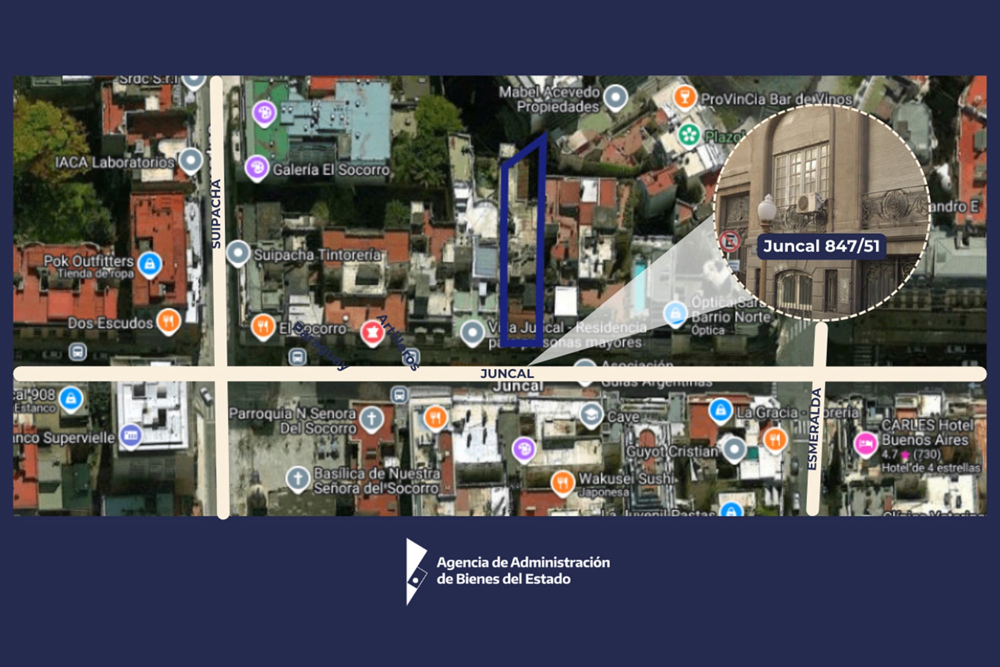 El 8 de julio a las 14 se subastará un inmueble de 5 niveles en Juncal Nº 847/51