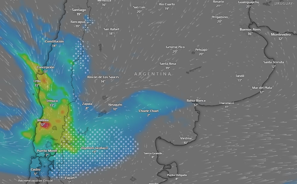 Hay alerta roja y naranja por frío extremo, lluvias y vientos para este domingo 26 de julio: las provincias afectadas
