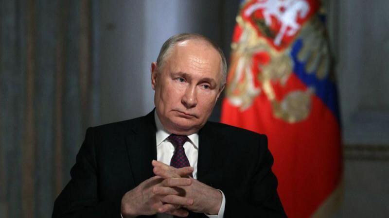 Vladimir Putin en una entrevista con una televisión rusa.