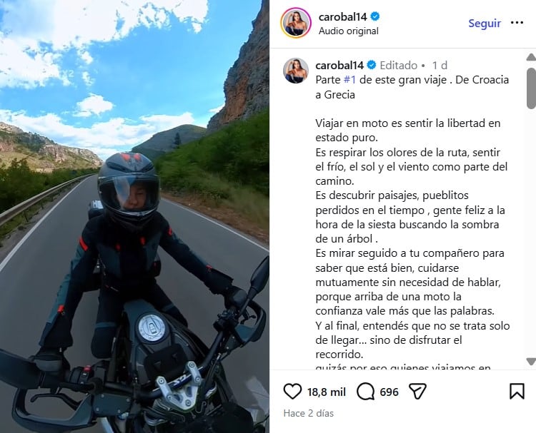 El resumen del viaje de Caro Baldini