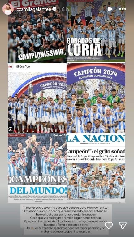 El descargo de Camila Galante