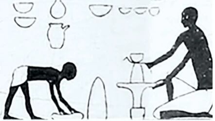 Un pictograma en la tumba de Amenemhat, cerca de Nuwayrat, muestra cómo trabajaban los alfareros