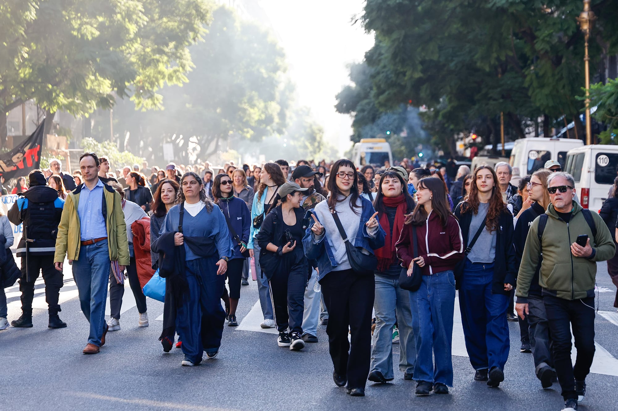 Cuarta marcha federal por la educación pública universitaria, que apunta a que la administración de Javier Milei cumpla la Ley de Financiamiento Universitario
