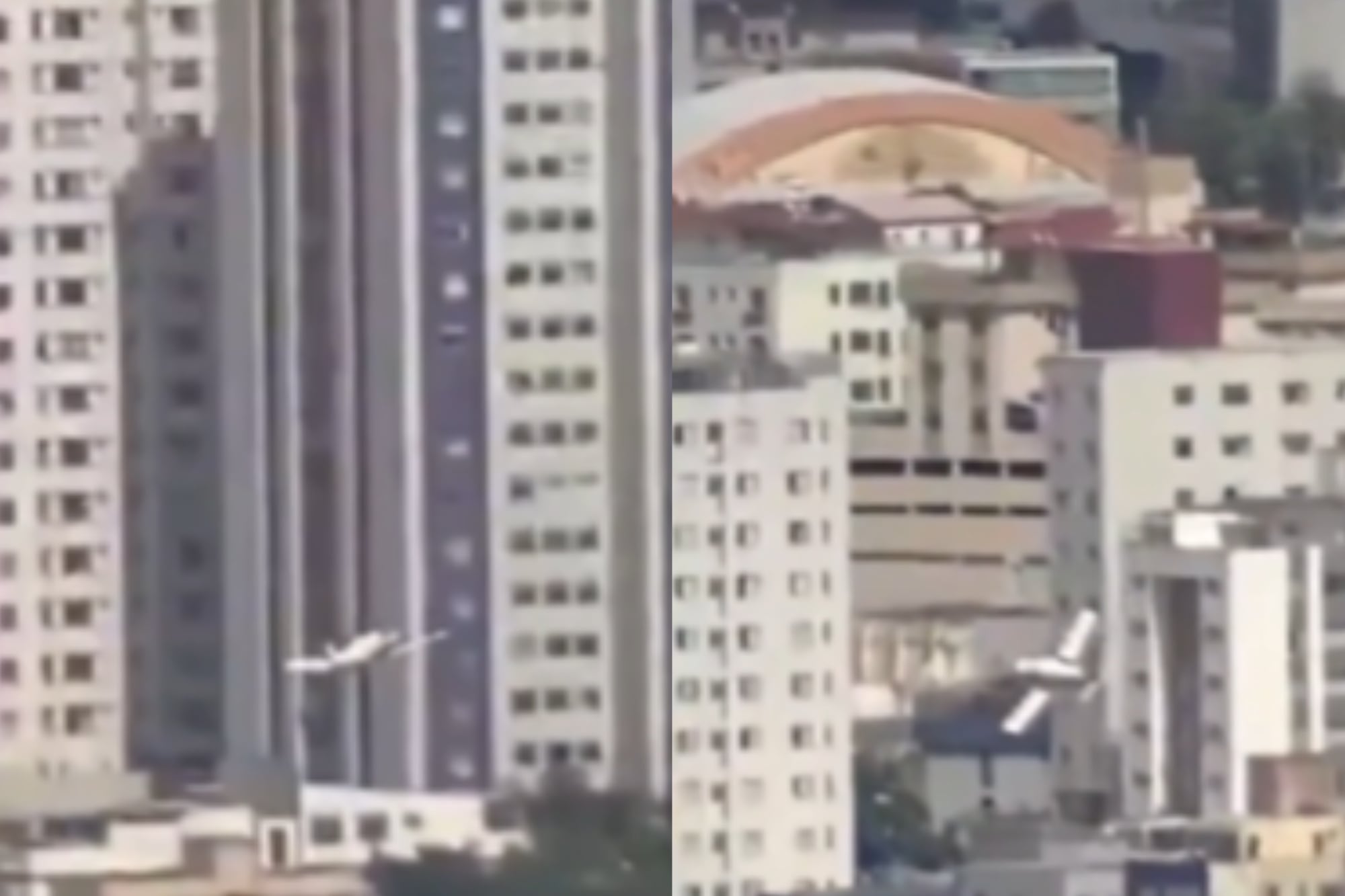 El video del instante en que un avión se estrelló contra un edificio en Belo Horizonte