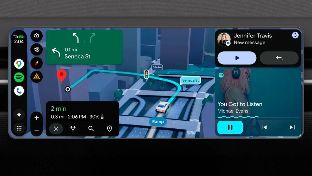 El nuevo diseño de Android Auto que presentó Google