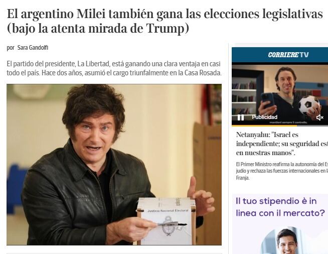 El triunfo de Milei en la Argentina tuvo repercusión en el resto del mundo