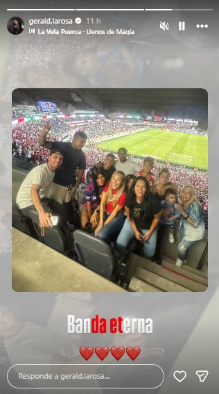 La familia de Gallardo dijo presente en el Monumental para la despedida del DT (Foto: Instagram @gerald.larosa)