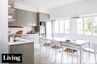 Una cocina linda, simple y elegante hecha con materiales sencillos