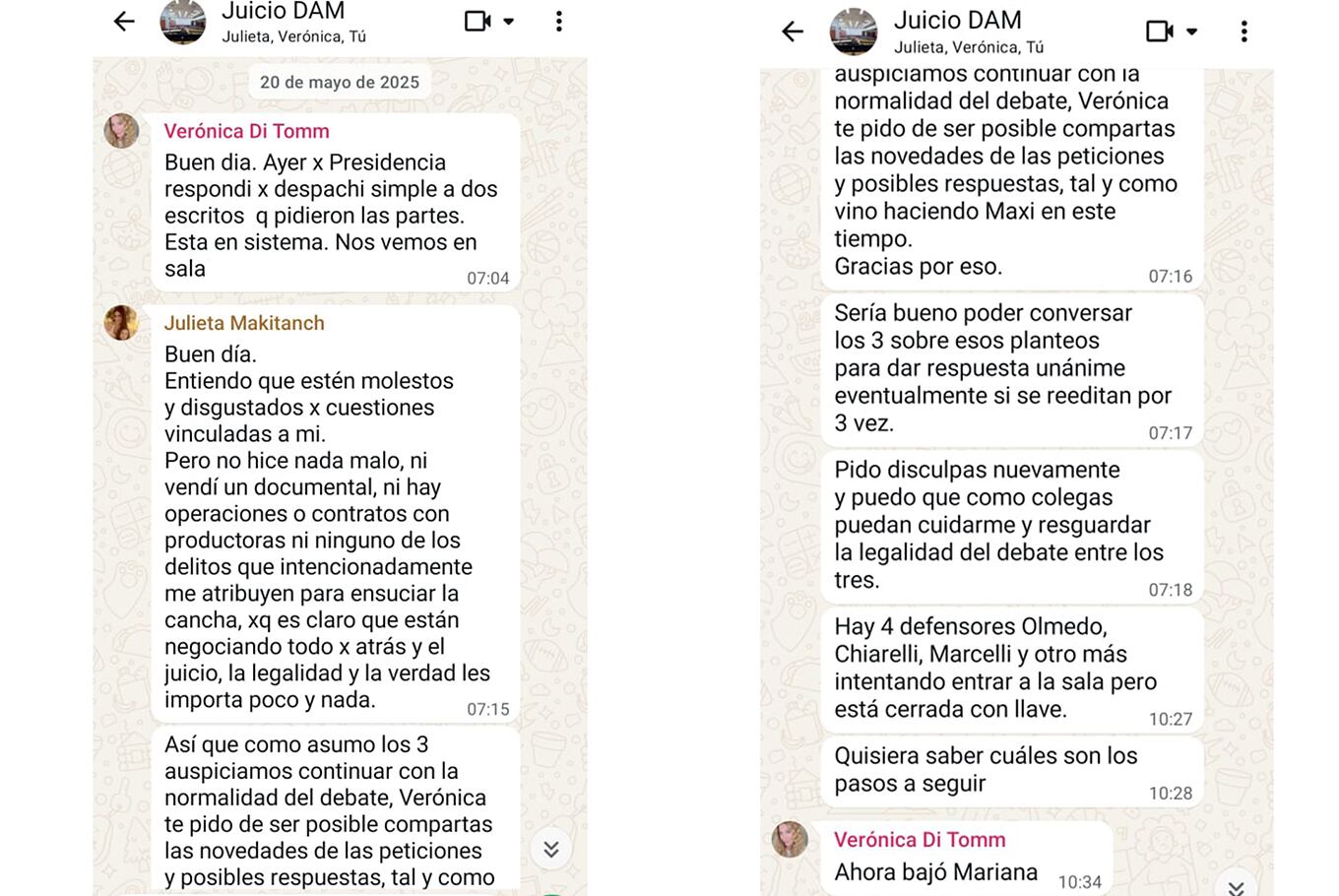 Los chats entre Julieta Makintach y sus colegas del malogrado juicio por la muerte de Diego Maradona