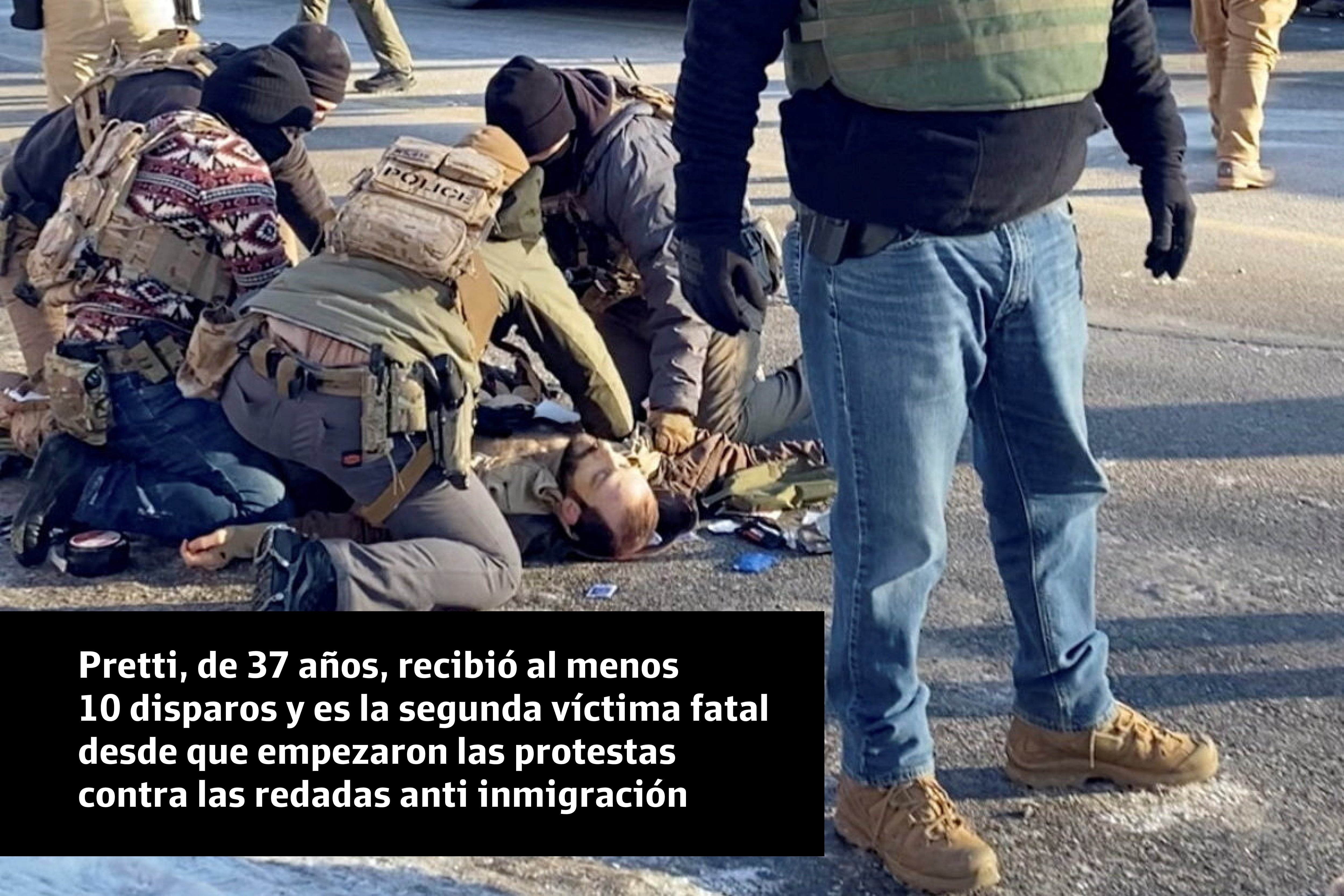 Momento en los agentes federales de inmigración disparan Alex Pretti en Minnesota