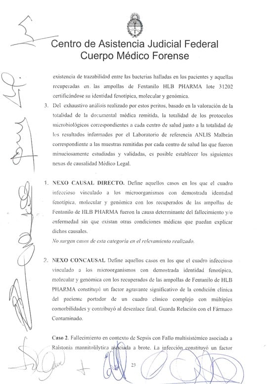 El Cuerpo Médico Forense concluyó su primer peritaje