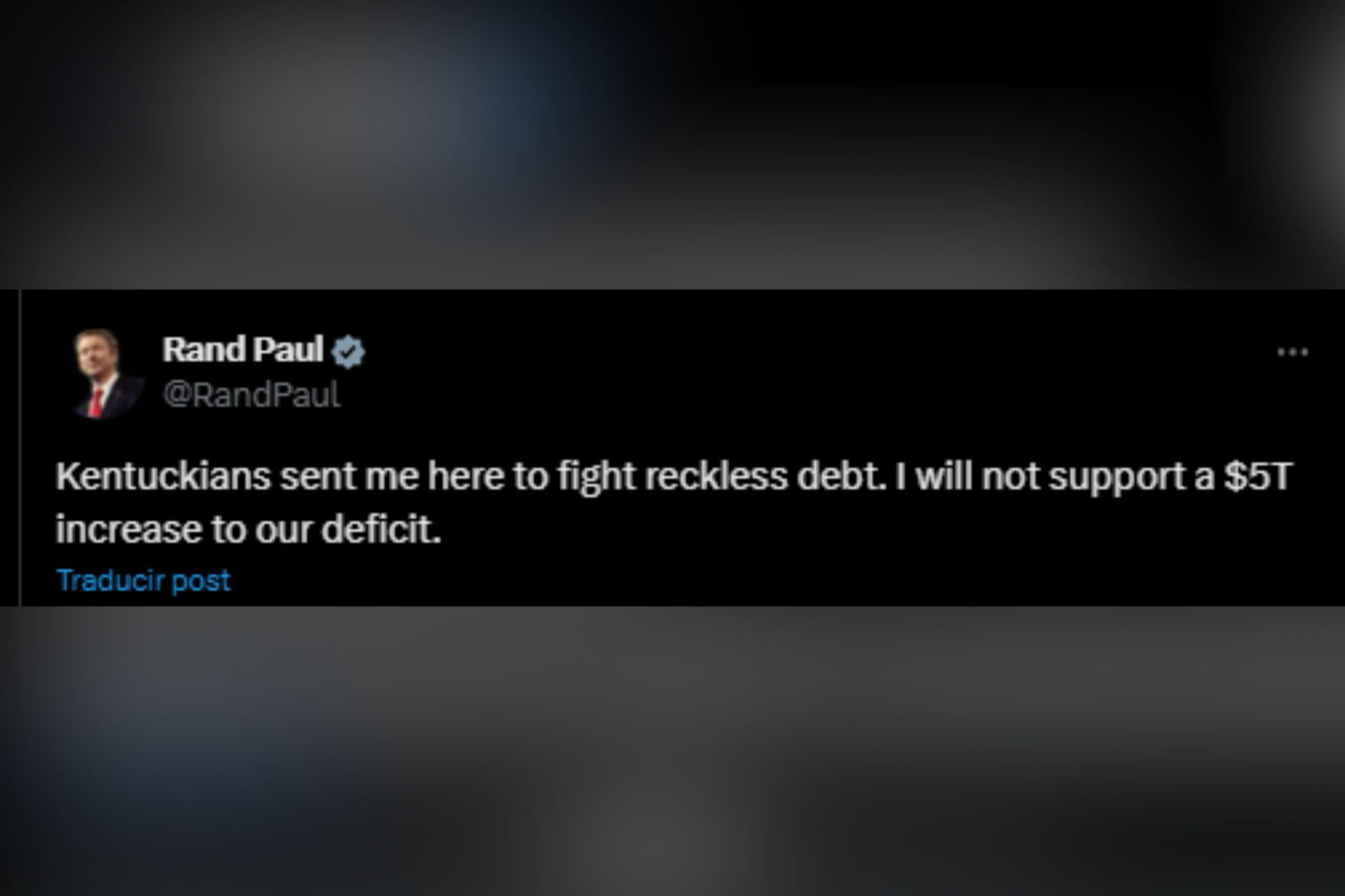 El senador por Kentucky se pronunció acerca del