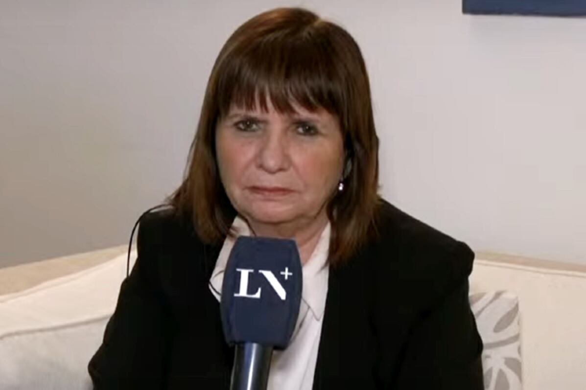 La ministra de Seguridad de la Nación, Patricia Bullrich, durante una entrevista de LN+