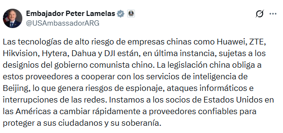 El posteo de Lamelas
