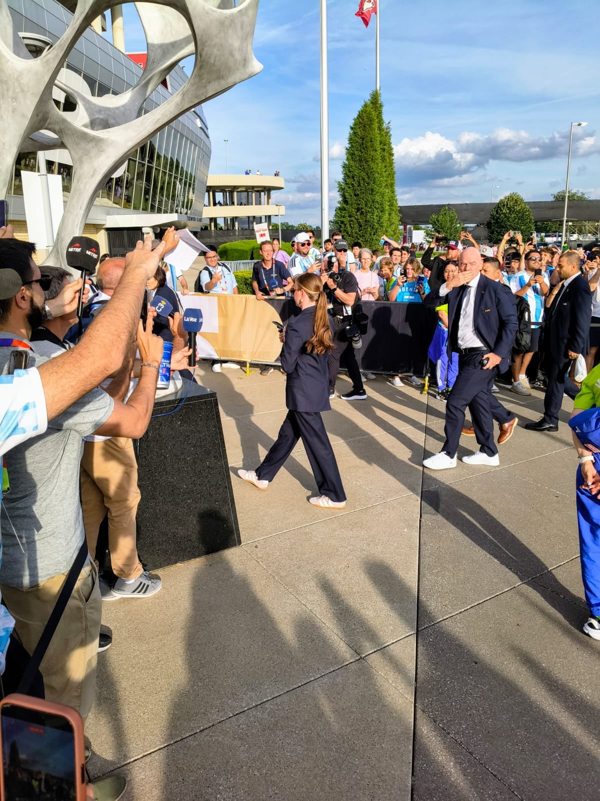 Gianni Infantino en su llegada al Kansas City Stadium