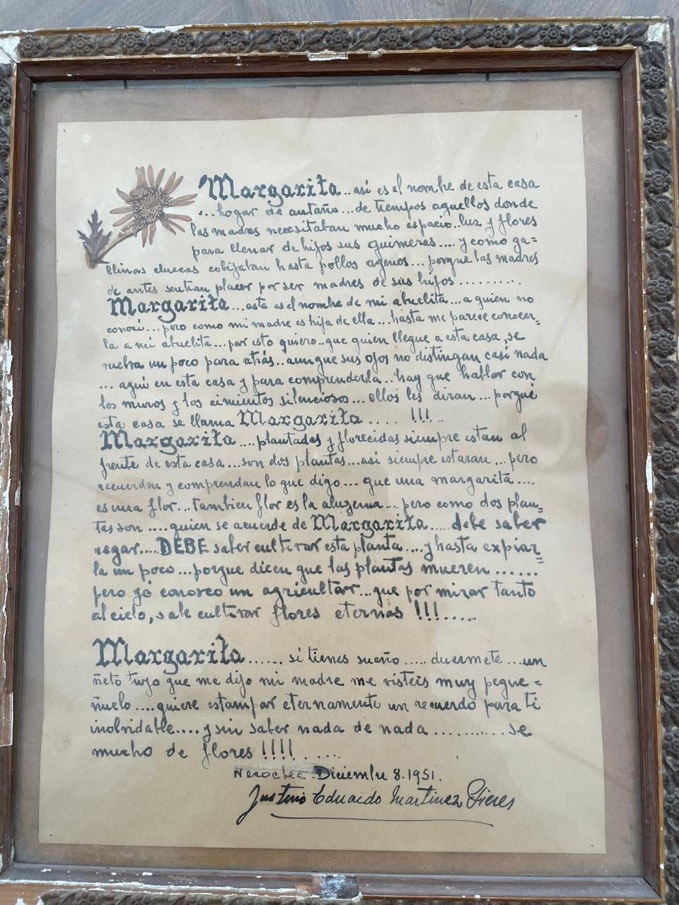 Un poema en prosa escrito en honor a la casa y que se guarda como tesoro