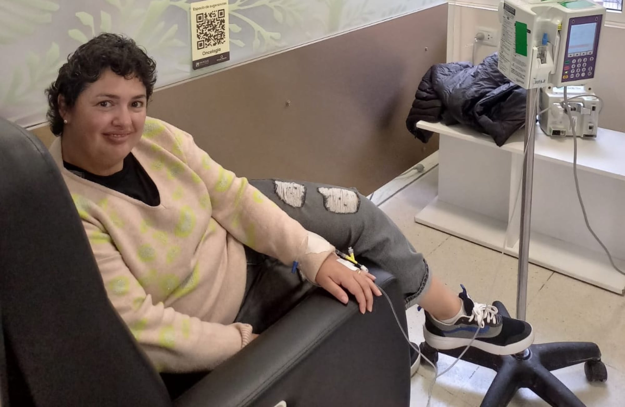 En una de las sesiones de quimio.