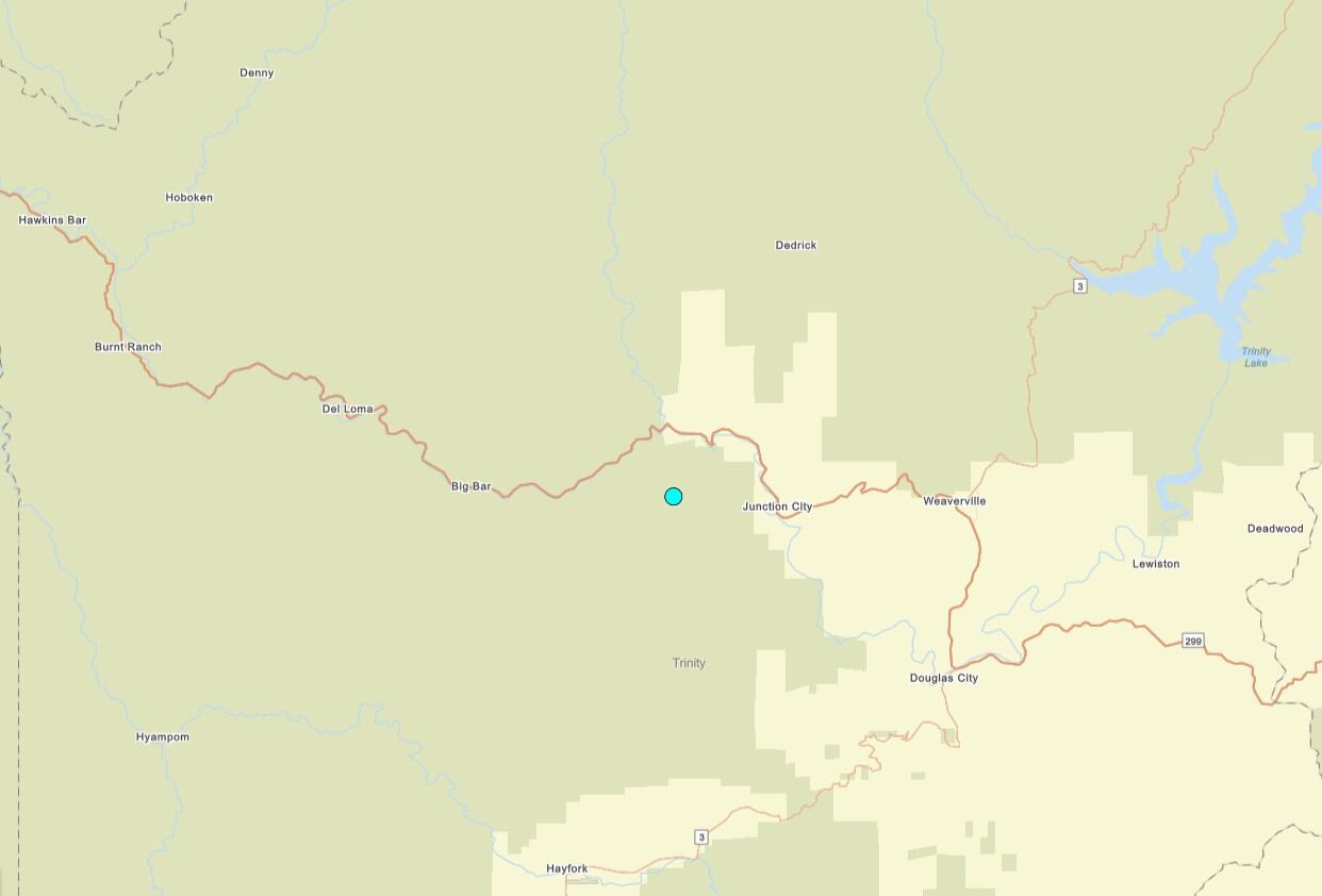 Uno de los temblores más fuertes de las últimas 24 horas en territorio continental estadounidense ocurrió cerca de Weaverville, California