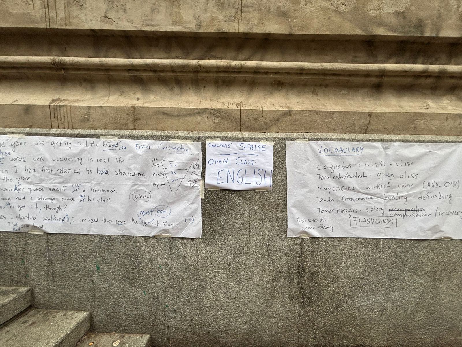 Ayer hubo clases abiertas para visibilizar el conflicto y se repetirán mañana