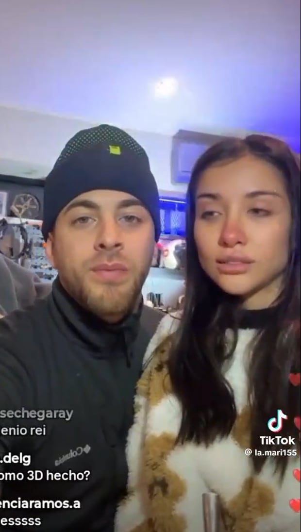 María Becerra y una declaración emotiva en medio de un vivo de TikTok junto a J Rei (Foto: Captura TikTok)